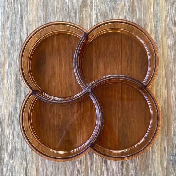 Mid Century Modern Dansk 4-Compartment Amber Melamine Tray - Picture 2 of 8